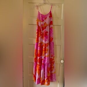 Pinkblush Pink Floral Tiered Maxi Dress Sz Small